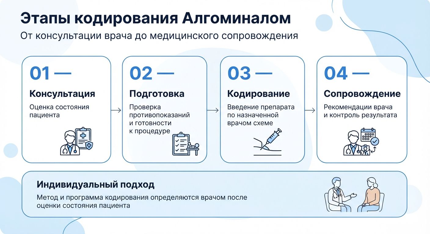 Кодирование препаратом «Алгоминал» в Арзамасе инфографика